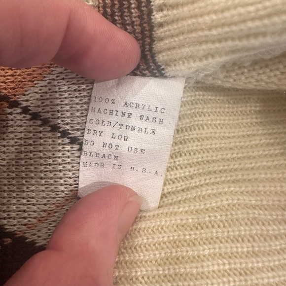 Aureus Argyle Sweater Vest Size Large Vintage Retro - Picture 4 of 4